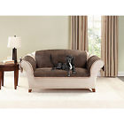 047293430572 Sure Fit Vintage Leather Reversible Loveseat Cover
