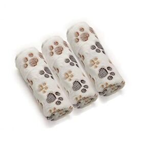 1 Pack 23inchx16inch 3 Puppy Dog Blankets Super Soft Warm Sleep Mat Fluffy Premium