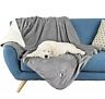 80-pet6106 496 Petmaker Waterproof Flannel Like Fleece Pet Blanket With Sherpa Backing