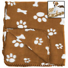 720171833916 Fleece Blanket Bone Paw Print Assorted Color Pet