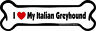 729173901272 Imagine This Italian Grayhound Bone Car Magnet Love