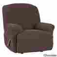 95542 Sure Fit Stretch Twill Recliner Slipcover Pet Protector Hair Dirt Dust Armchair Chocolate