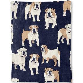 Yu56564jkm Ainori English Bulldog Blanket - Cute Fun Dog Dark Fleece Throw Gifts For Kids Women