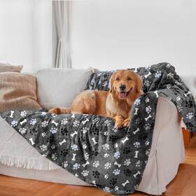 Aiwek 734172912358 Waterproof Dog Blanket Pattern Printing Super Soft Warm Fluffy Facecloth Sof