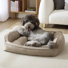 59-40260drz Arlee Memory Foam Sofa Style Pet Bed Small Walnut Tan