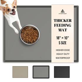 Sms-gr001 Averyday 100% Waterproof Thicker Silicone Dog Food Mat 0.63ftft Raised Edge Bo