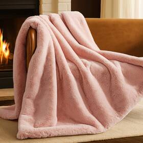 Bare Home 840105718055 Faux Fur Blanket - Ultra-soft Luxurious Cozy Warm For Cou