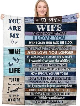 Basao 735626987472 Anniversary Sherpa Throw Blanket For Wife Ultra-soft Micro Fleece Valentine