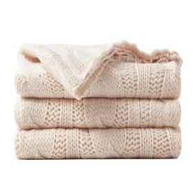 Btl-15032-cream Battilo Cream Ivory Cable Knit Throw Blankets For Couch Super Soft Warm Cozy