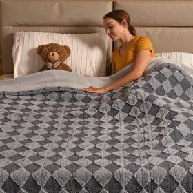 Bearhug 973497695070 Electric Blanket Full Size 77 Inch X 84 Gray Teddy Faux Fur And Warm Sher