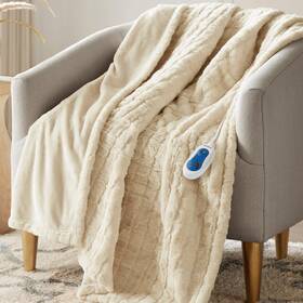 Br54-4696 Beautyrest Heated Blanket Eletric Throw Soft Warm Reversible Faux