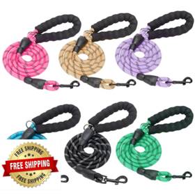 B0brk9qr5q Beautyzoo 6-pack 6ft Heavy Duty Reflective Nylon Rope Dog Leashes For All Breeds