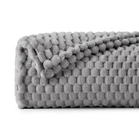 Beusc1pd2g1th Bedelite Fleece Throw Blanket For Couch And Bed - 3d Jacquard Decorative Grey B