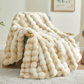 Beusc8s3e3th Bedelite Faux Fur Throw Blanket For Couch Decorative Tie-dye Khaki Plush Bub
