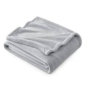 Bedshe 841745160112 Fleece Blanket Throw - Lightweight 50 Inch X 60 Light Grey