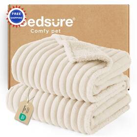 Ca000095wtw Bedsure Comfyfleece Waterproof Dog Blankets For Large Dogs 60 X80 Cream Soft