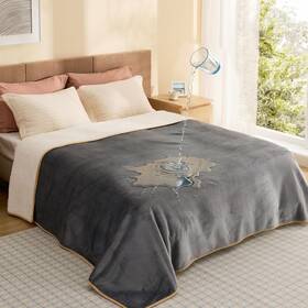 Bedsure Comfy Pet 936574842576 Sherpa Fleece Waterproof Dog Blanket Queen Size 90x86 Grey