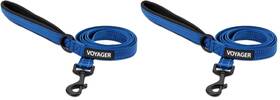B0d8d1llvm Best Pet Supplies Voyager 5ft Reflective Dog Leash With Neoprene Handle - 2 Pack Royal Blue