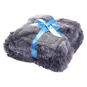 Sy-pbt-001-60-gy Bezt Grey Pet Soft Warm Sherpa Blanket Washable For Medium Large Dogs Reversible