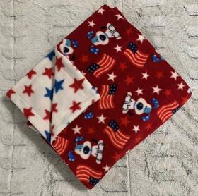 112m Blankets Of Love Design New Medium 28 X 46 Patriotic Dog And Flags Multi Colored Stars Fleece Blanket