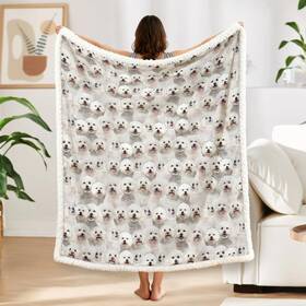 Bbs07346016 Blessliving Bichon Frise Blanket 60x80 Inches - Ultra Soft Reversible Sherpa