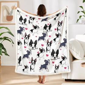 Bbs07539166 Blessliving Boston Terrier Blanket For Dogs 50x60 Inch Plush Fleece Throw -