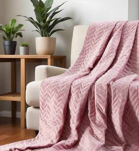 Blush Quilted Polyester Solid Color Weighted Twin Blanket 606114803287