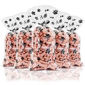 Jw0808-fba Boerni 100 Pieces Pet Paw Bone Print Cellophane Bags Dog Puppy Gift With S