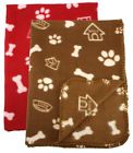 1087 Bogo Brands Dog Cat Fleece Blanket Pet Bone Paw Print Assorted Color 30 X 21 Inch 654554450707