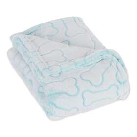 Camz13999 Bone Dry Embossed Print Pet Blanket 36x48 Aqua