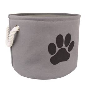 Camz36090 Bone Dry Pet Storage Collection Collapsible Bin Medium Round Gray