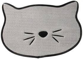 Cbbb01414 Bone Dry Embroidered Microfiber Cat Shape Pet Food And Water Placemat-gray