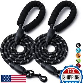 B0d86km3dk Boomiboo 2 Pk Heavy Duty Dog Leash 4/5/6 Ft Nylon Rope Pet Leashes Padded Handle