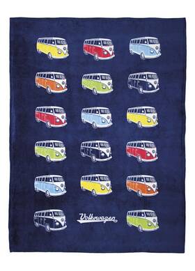 Bufl02 Brisa Vw Collection - Volkswagen Soft Cuddly Fluffy Fleece Blanket Throw In T