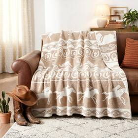 Bo-buryeah-3854 Buryeah 50 60 Inch Western Rodeo Reversible Knitted Throw Blanket Southwes
