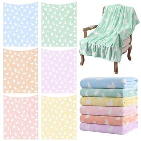 Bo-buryeah-3952 Buryeah 6 Pack Easter Bunny Throw Blankets 40x50 Inch Pastel Plush Fleece Bl