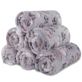 Bvagss-mw003 Bvagss 6 Pack Small Dog Blanket Super Soft Warm Pet Cover Blankets Paw Pr Inch