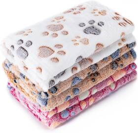 Cadono 726084993518 1 Pack 3 Blankets Super Soft Fluffy Premium Fleece Pet Blanket Flannel Paw Print