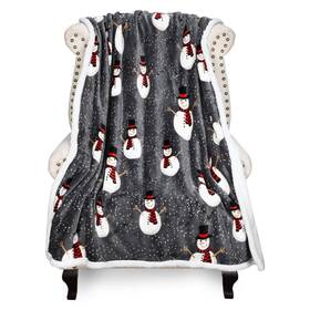1ctbf571snowman Catalonia Snowman Blanket Holiday Theme Sherpa Fleece Throw For Cou