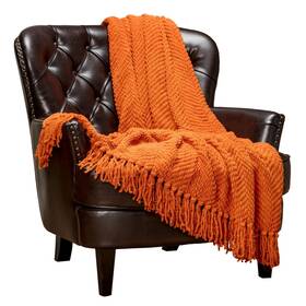 Chanasya 817797023996 Premium Textured Knit Throw Blanket With Tassels - Soft Cozy Blanke