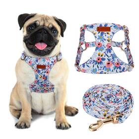 B0b5zvhsy5 Chede No Pull Floral Dog Harness - Adjustable Soft Lightweight With Leash