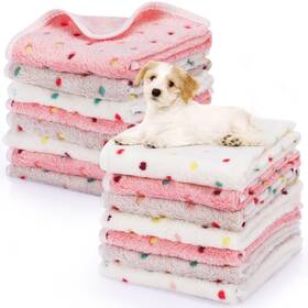 Yr-chumia-2637 Chumia 15 Pcs Blankets For Dog Cat Soft Fluffy Fleece Washable Pet Pattern Print