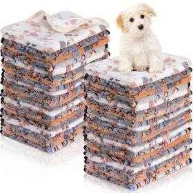 Yr-chumia-2656 Chumia 40 Pcs Blankets Soft Fluffy Fleece Washable Pet Dog Sleep Mat Paw Print Patte