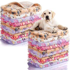 Yr-chumia-2657 Chumia 40 Pcs Blankets Soft Fluffy Fleece Washable Pet Dog Sleep Mat Paw Print Patte