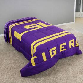 College Covers 842141056061 Everything Comfy Lsu Tigers Reversible Big Logo Soft And Color