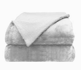 Comfort Lab 748279187533 Reversible Flannel Sherpa Blanket - Elegant Fluffy Bed Blankets F