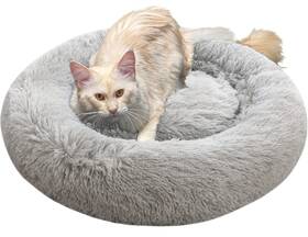 Comlax 755642893038 Calming Donut Dog Beds 45 Inches Round Cushion With Removable Washable Cover