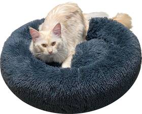 Comlax 755642893366 Calming Donut Dog Beds 39 Inches Round Cushion With Removable Washable Cover