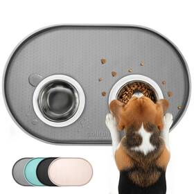 Tyd-gr-2416-us-01 Conlun Dog Food Mat Raised Edges Pet Mats For Spill Containment Bpa-free Silico