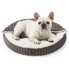 Ck24ff001 Cozy Kiss Small Dog Bed With Hooded Blanket Round Fluffy Anti-anxiety Pet For Smal